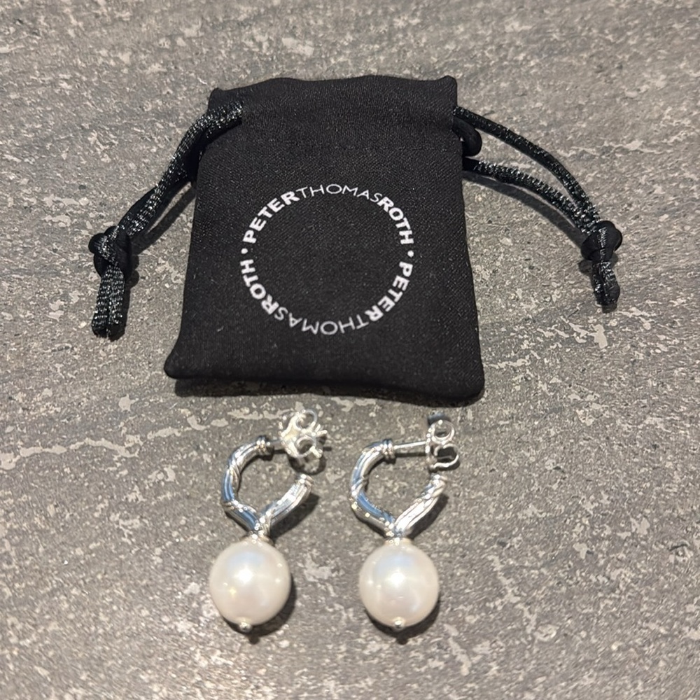 Peter Thomas Roth Pearl Hoop Earrings